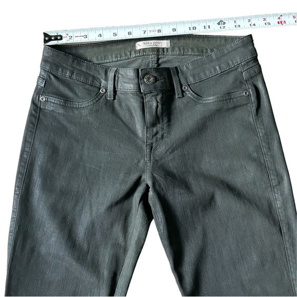 NWOT RICH & SKINNY WAX COATED OLIVE JEANS STYLE 1575709C SZ28 - Picture 2 of 9
